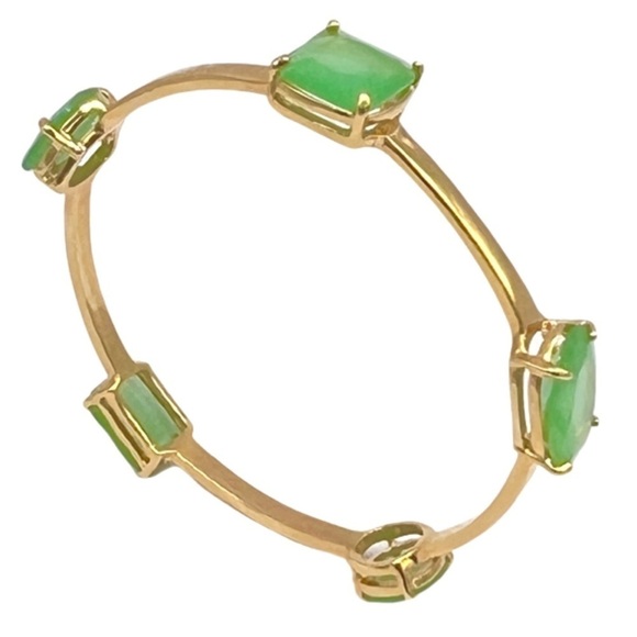 KATE SPADE • Beryl Green Squared Away Stone Bracelet Bangle - Picture 2 of 5